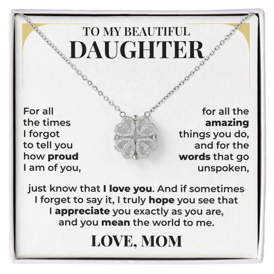 Magnetic Hearts Necklace - To My Daughter "I Love You"