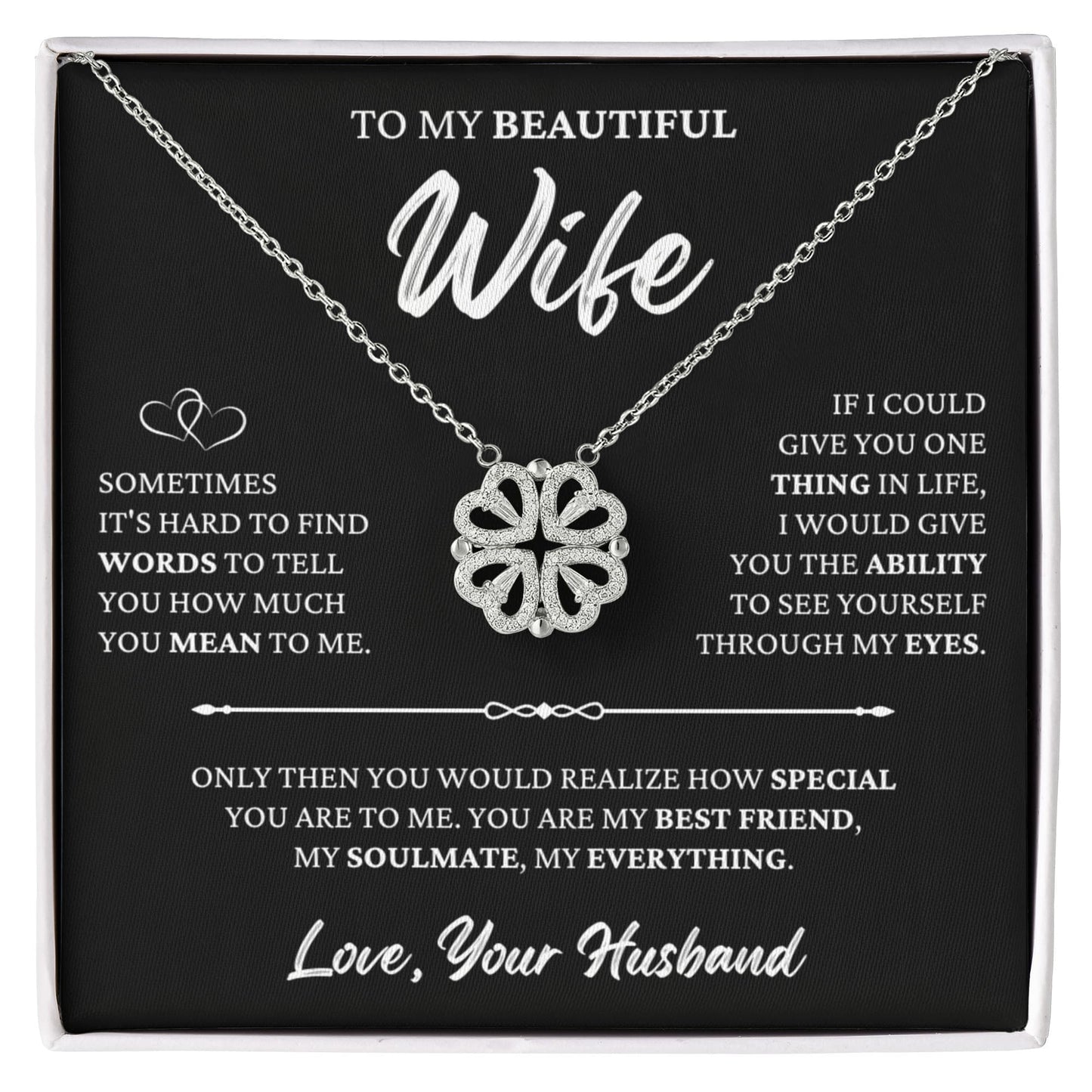 Four Heart Necklace - To My Beautiful Wife "My Everything"