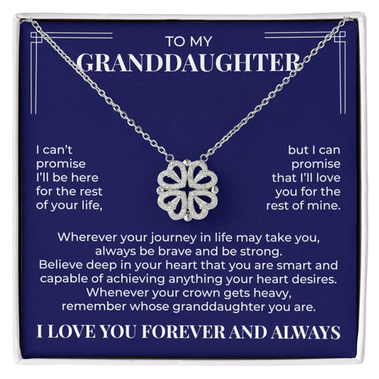 Four Heart Necklace - To My Granddaughter "Always be Brave and be Strong"