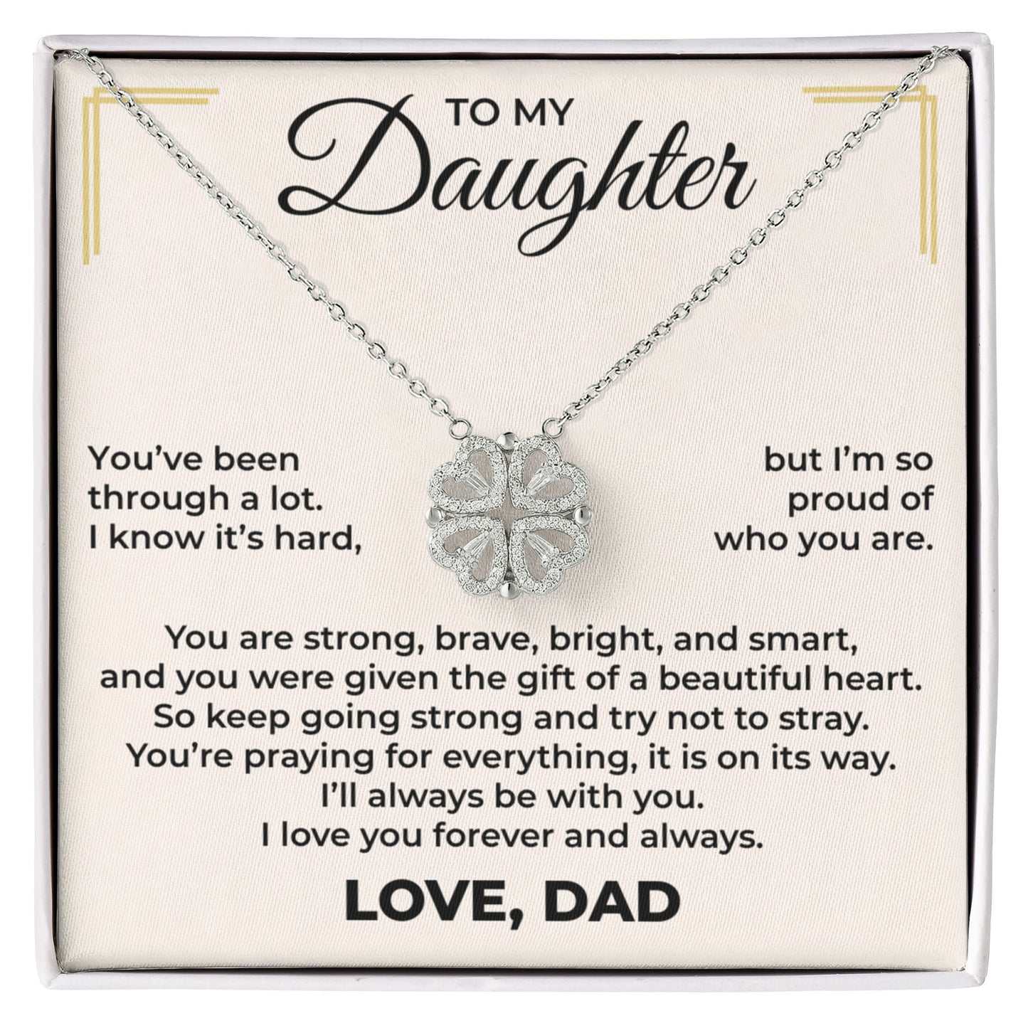 Magnetic Hearts Necklace - To My Beautiful Daughter "I'll Always Be With You"