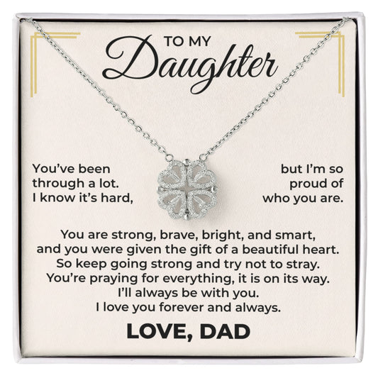 Magnetic Hearts Necklace - To My Beautiful Daughter "I'll Always Be With You"