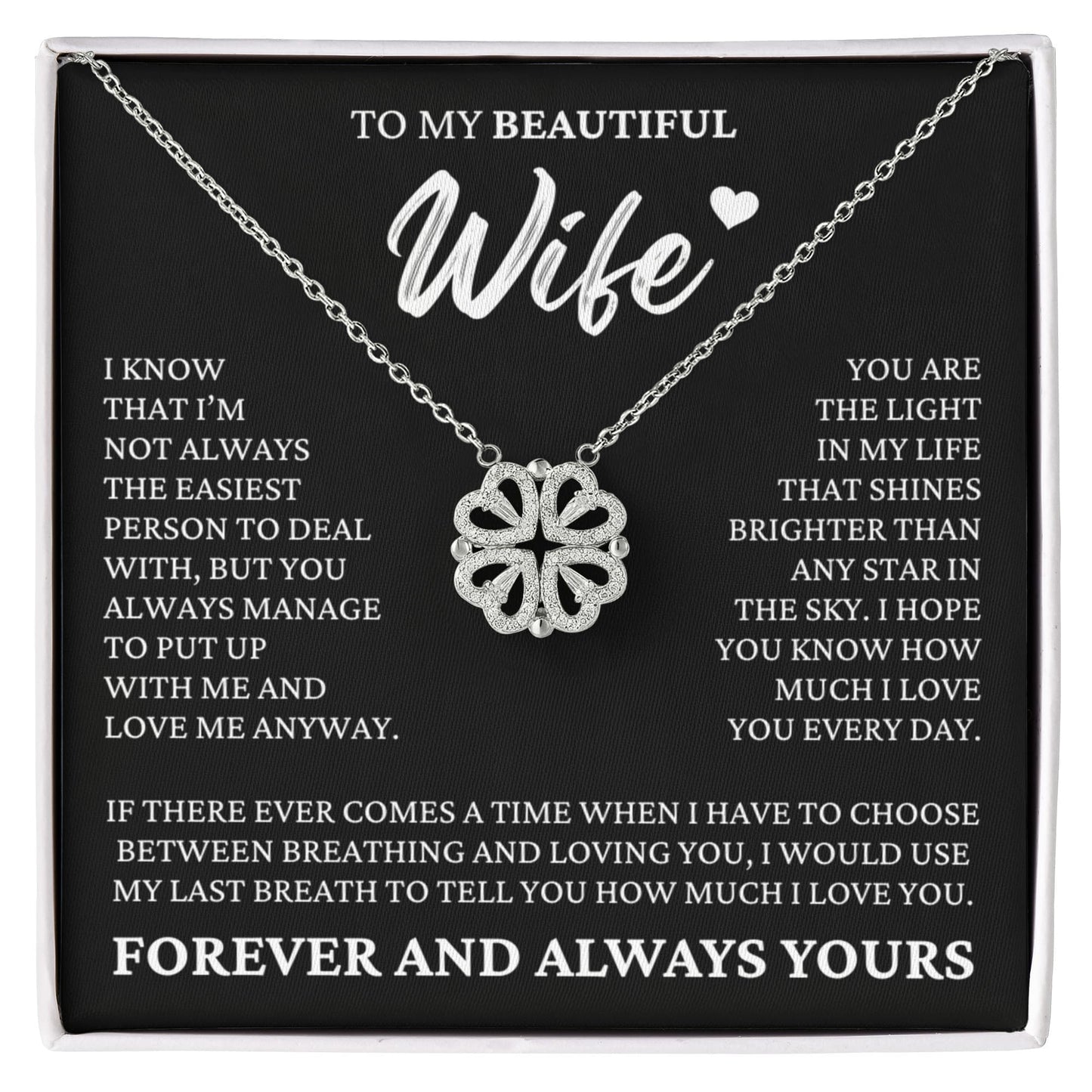 Four Heart Necklace - To My Beautiful Wife