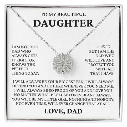 Four Heart Necklace - To My Beautiful Daughter "I Will Be Your Biggest Fan"