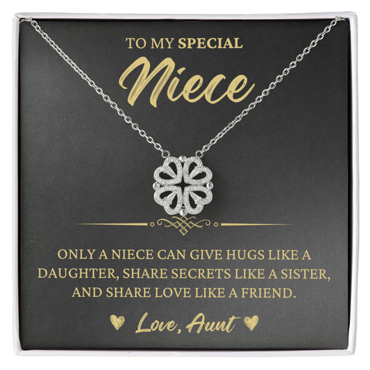 Four Heart Necklace - To My Special Niece "Share Love Like a Friend"
