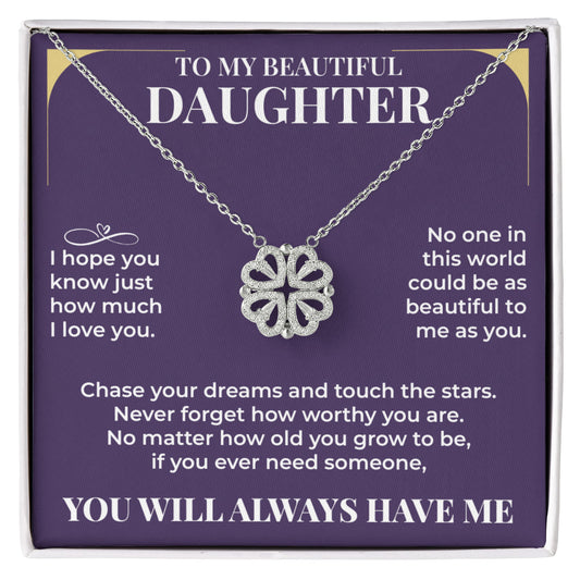 Magnetic Hearts Necklace - To My Beautiful Daughter "Chase Your Dreams"