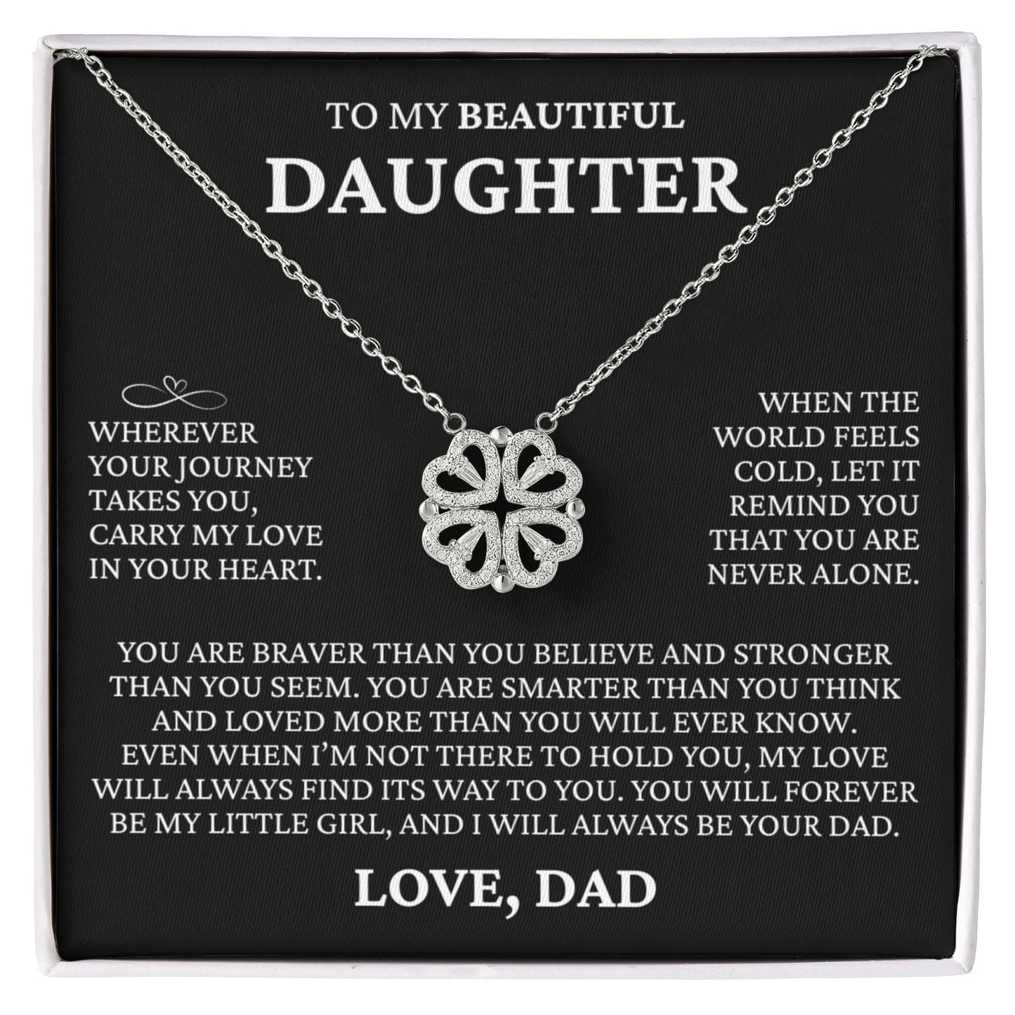 Four Heart Necklace - To My Beautiful Daughter
