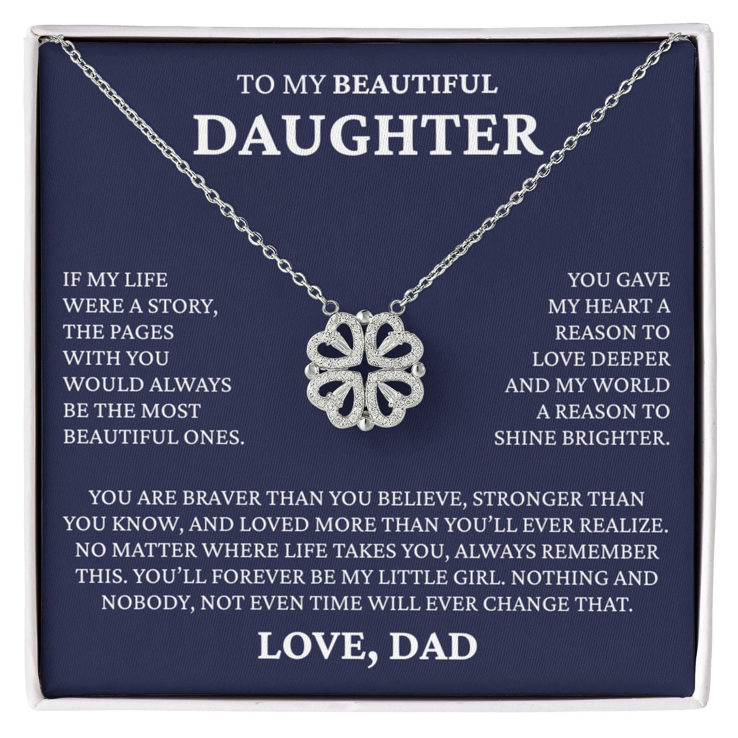 Four Heart Necklace - To My Beautiful Daughter