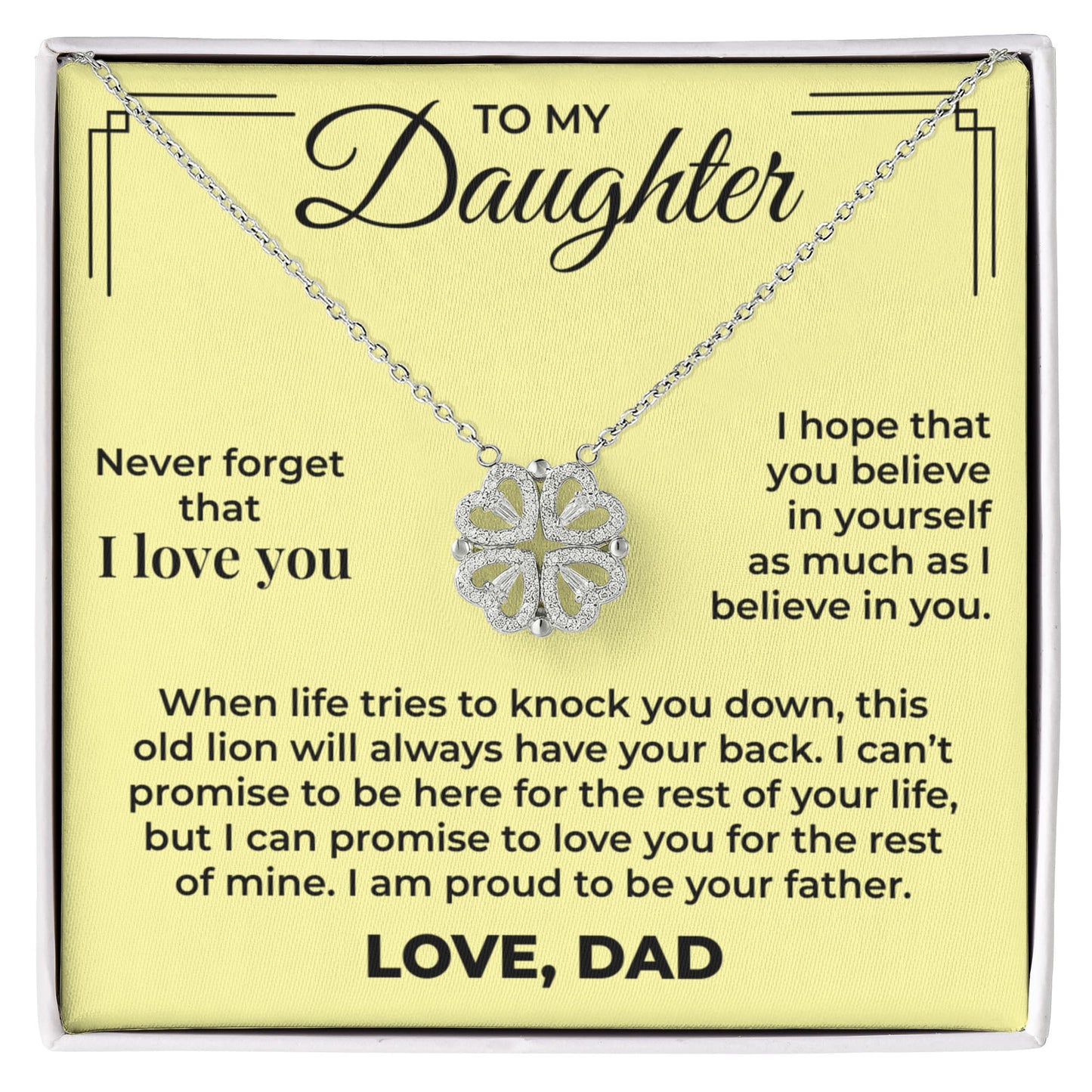 Magnetic Hearts Necklace - To My Daughter "Believe In Yourself"
