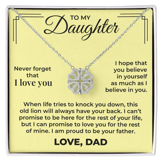 Magnetic Hearts Necklace - To My Daughter "Believe In Yourself"