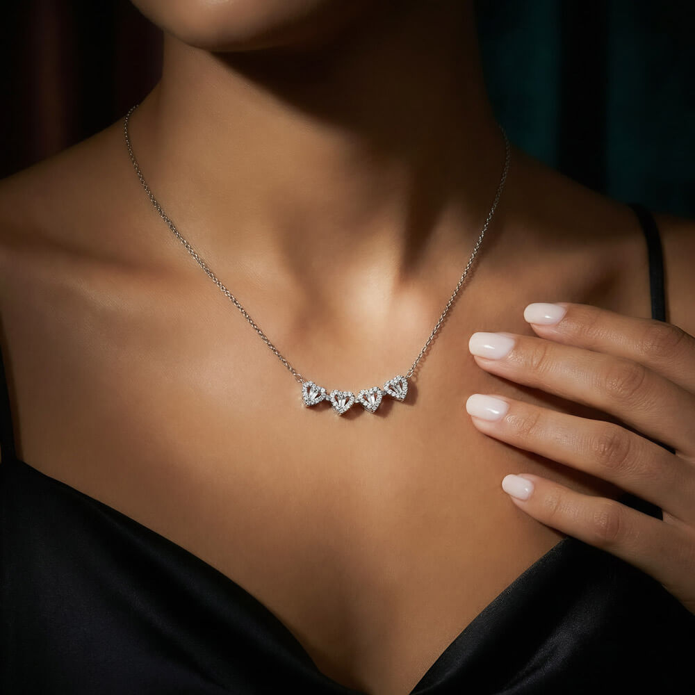 Four Hearts Necklace - To My Beautiful Wife "My Life Partner"