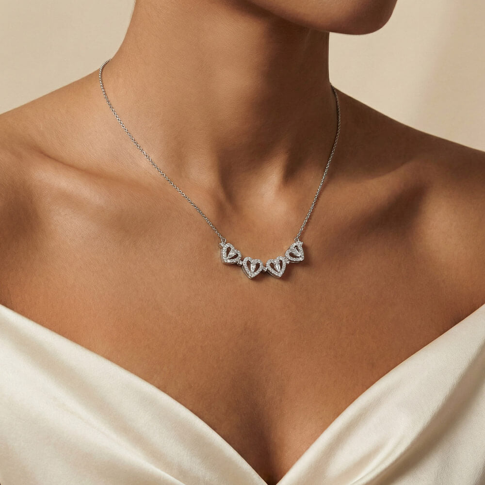 Four Hearts Necklace - To My Beautiful Soulmate "I Love You Forever and Always"