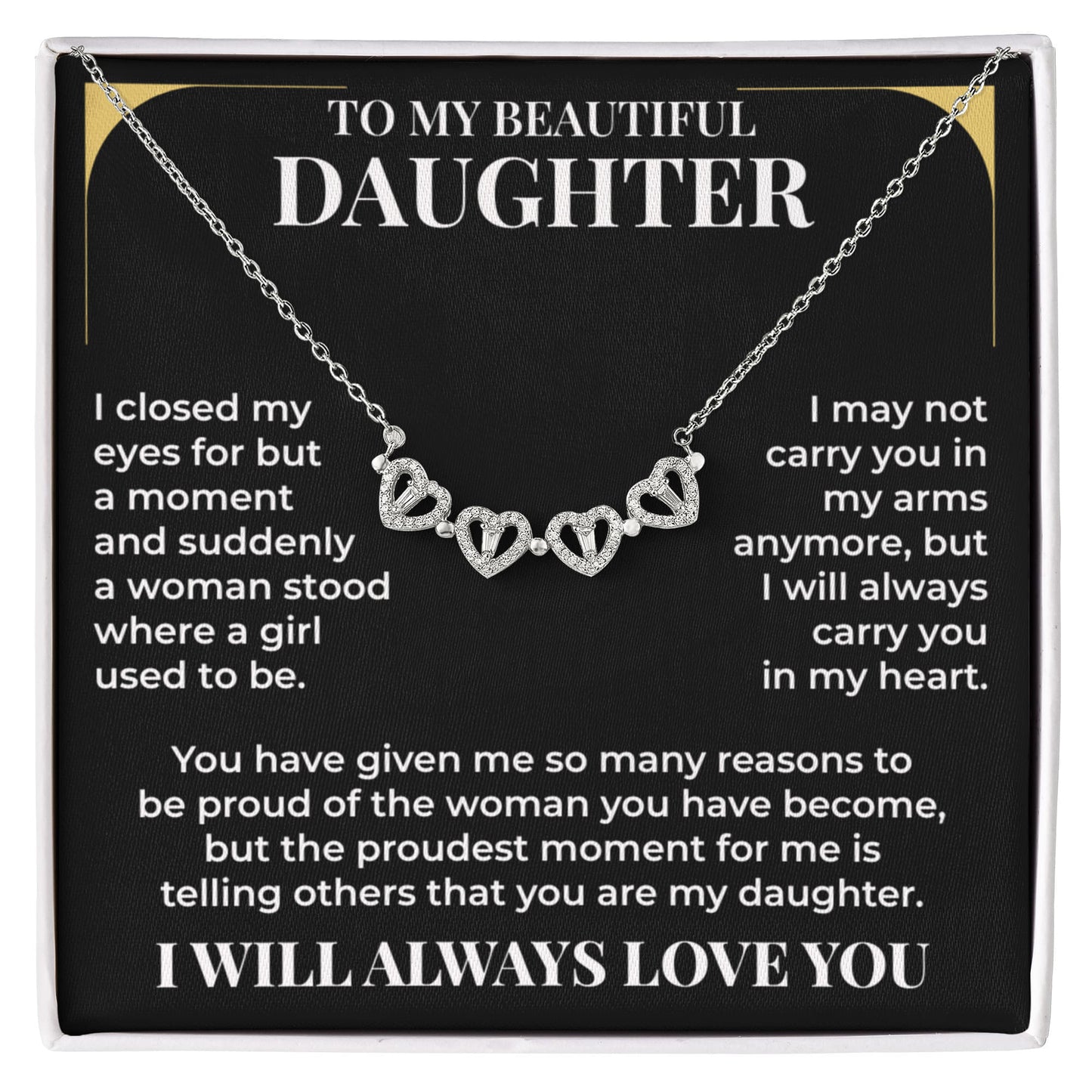 Magnetic Hearts Necklace - To My Beautiful Daughter
