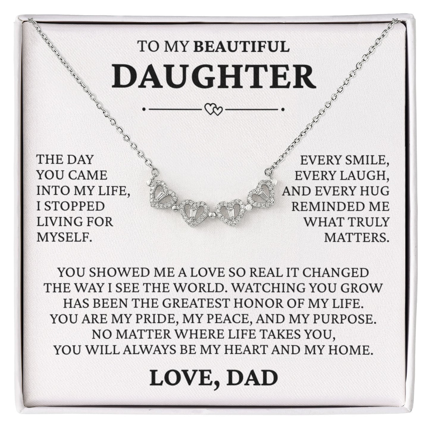 Four Heart Necklace - To My Beautiful Daughter