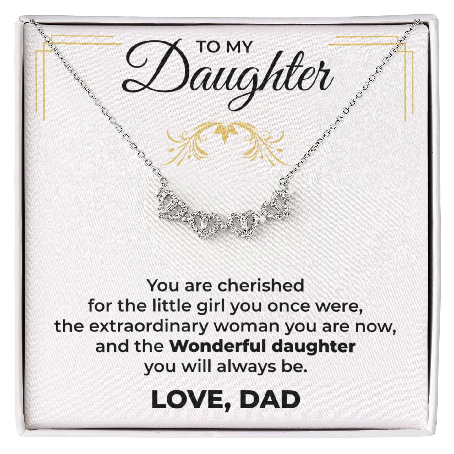 Magnetic Hearts Necklace - To My Daughter "Wonderful Daughter"