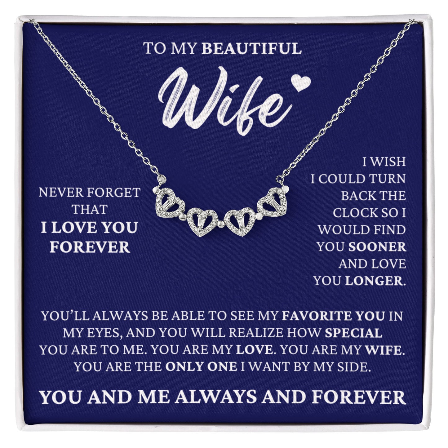 Four Heart Necklace - To My Beautiful Wife