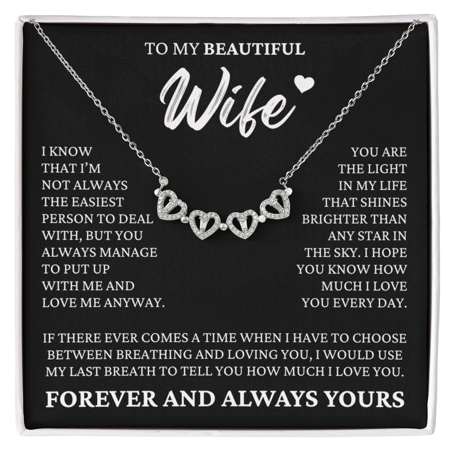 Four Heart Necklace - To My Beautiful Wife
