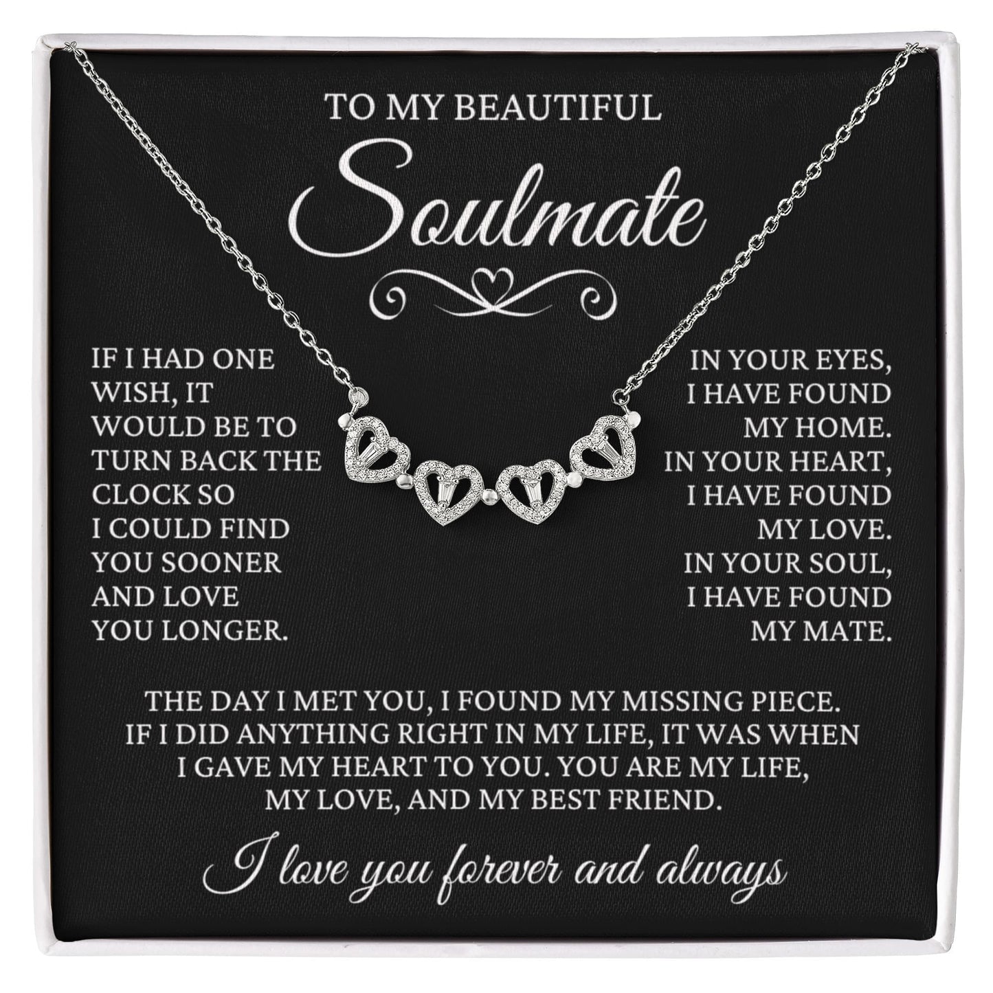 Four Heart Necklace - To My Beautiful Soulmate
