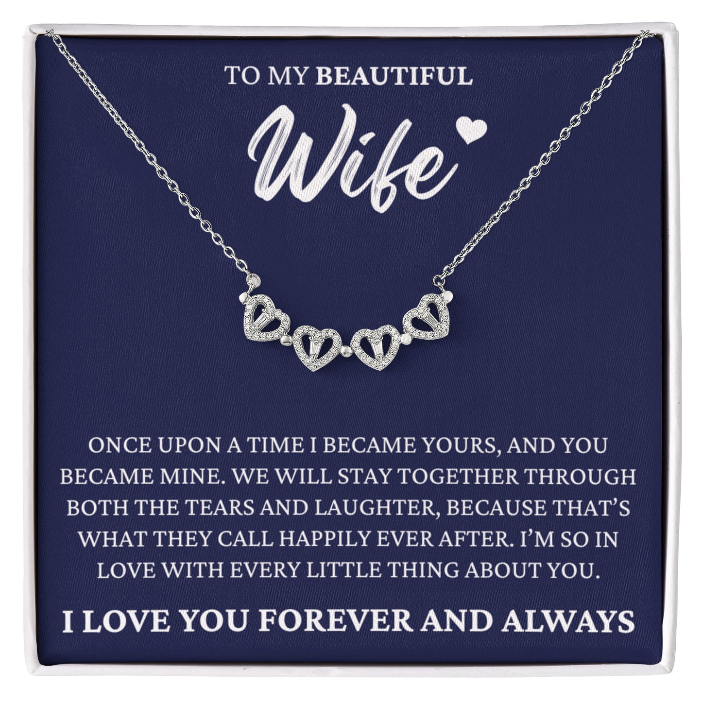 Four Heart Necklace - To My Beautiful Wife