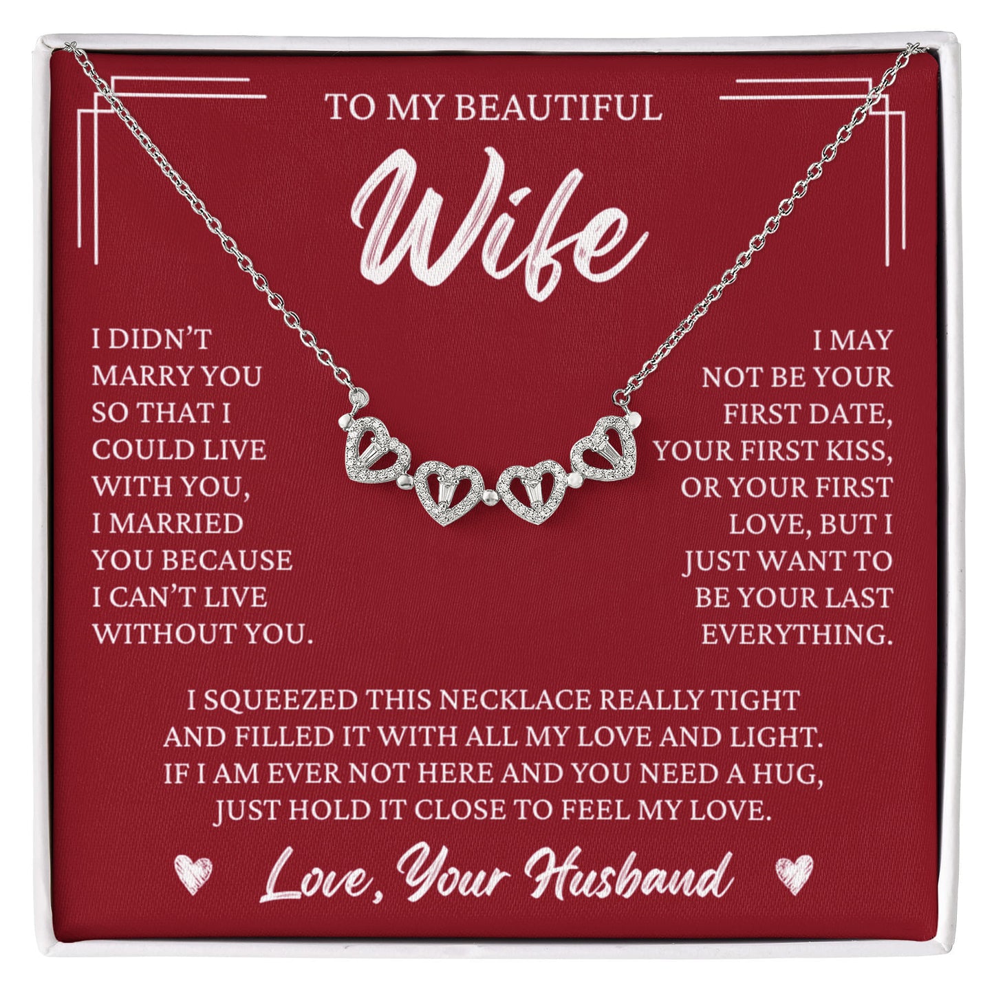 Four Heart Necklace - To My Beautiful Wife
