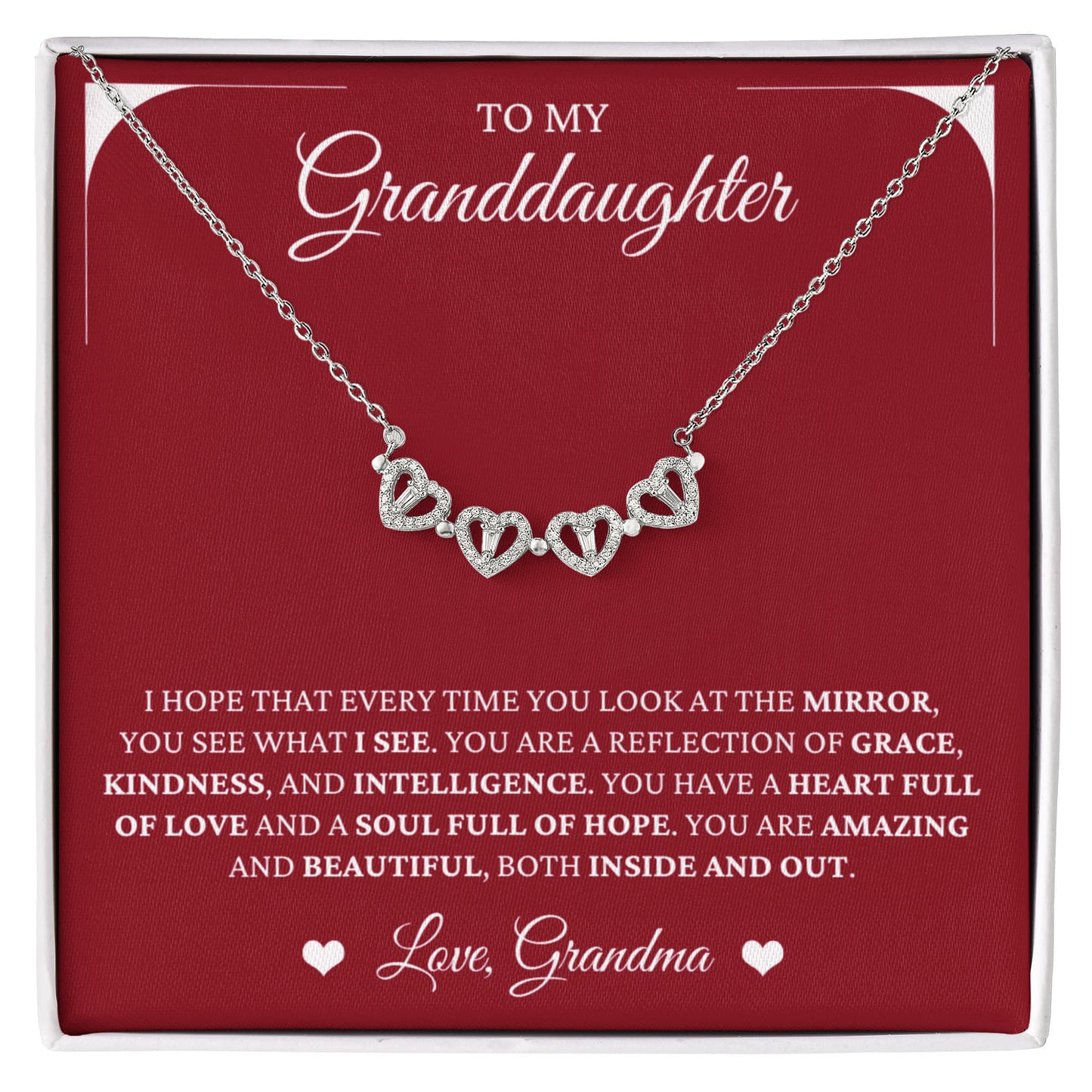 Four Heart Necklace - To My Granddaughter