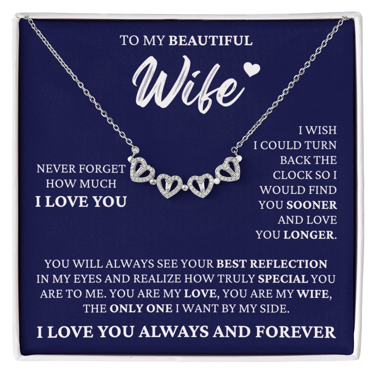 Four Heart Necklace - To My Beautiful Wife