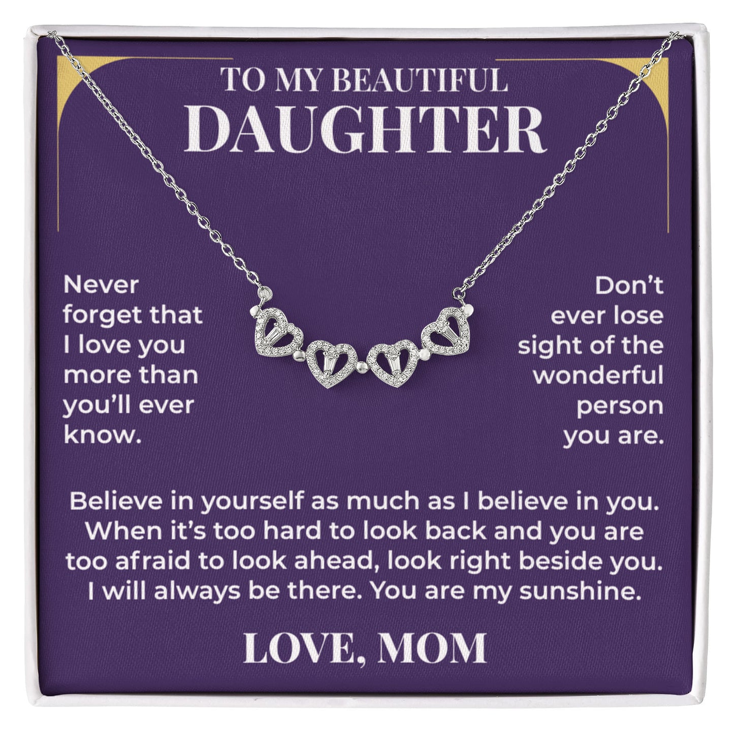 Magnetic Hearts Necklace - To My Beautiful Daughter