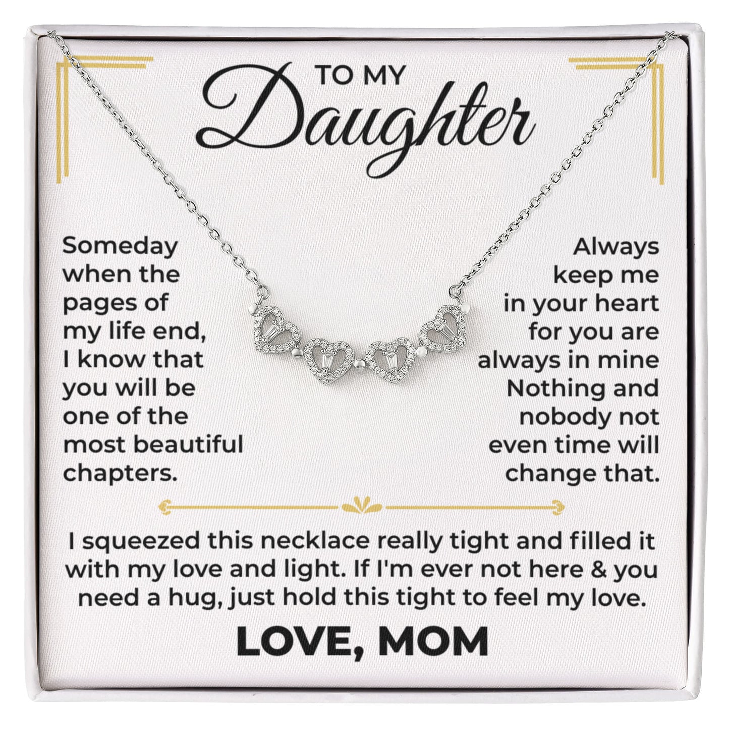 Magnetic Hearts Necklace - To My Daughter "Always Keep Me In Your Heart"