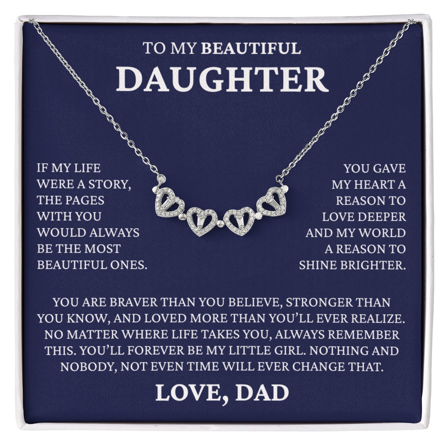 Four Heart Necklace - To My Beautiful Daughter