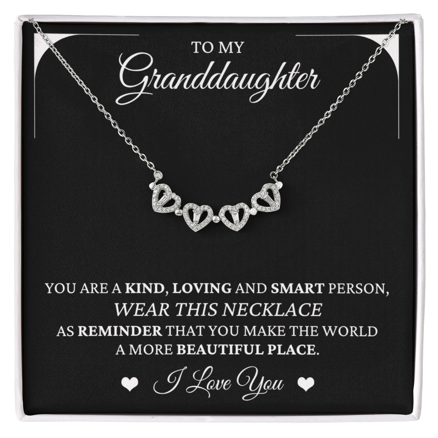 Four Heart Necklace - To My Granddaughter "I Love You"