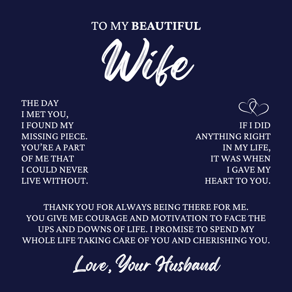 Four Heart Necklace - To My Beautiful Wife "I Gave My Heart To You"