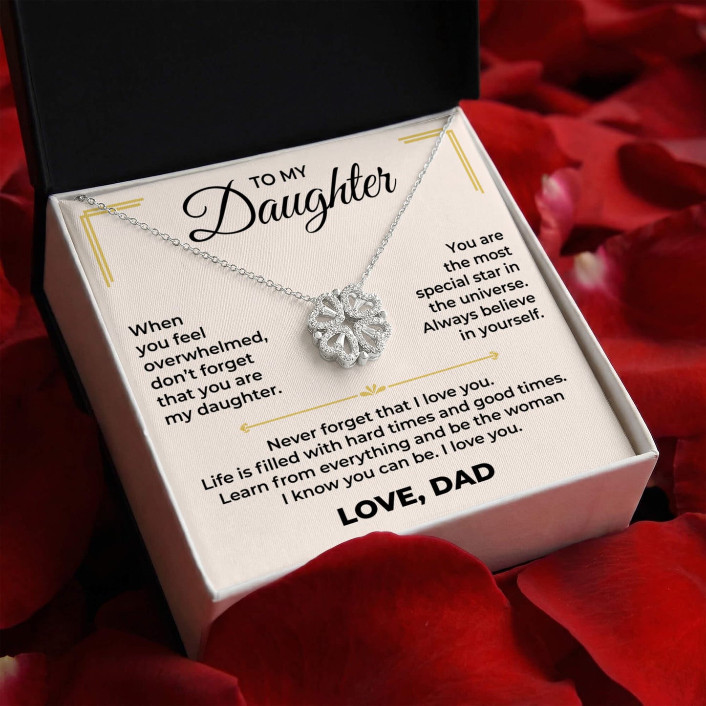 Magnetic Hearts Necklace - To My Daughter "Never Forget That I Love You"