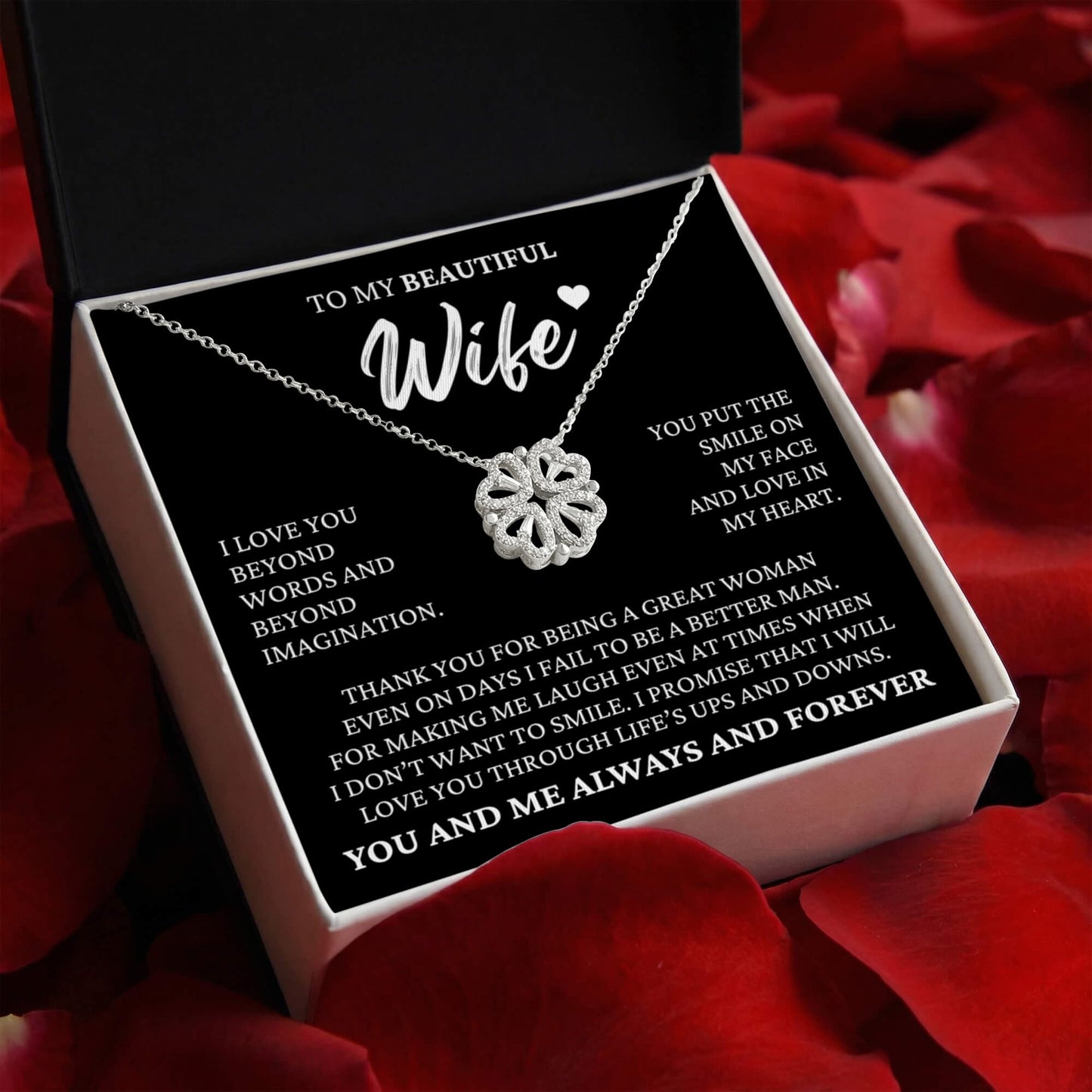 Four Heart Necklace - To My Beautiful Wife