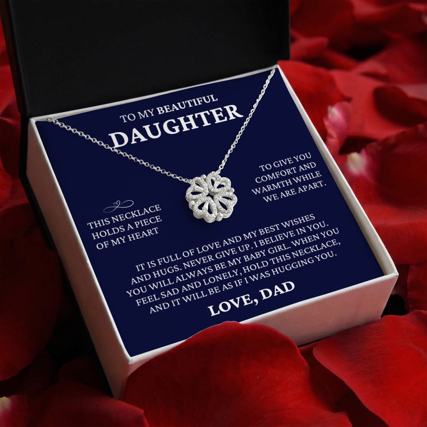 Four Heart Necklace - To My Beautiful Daughter "I Believe In You"