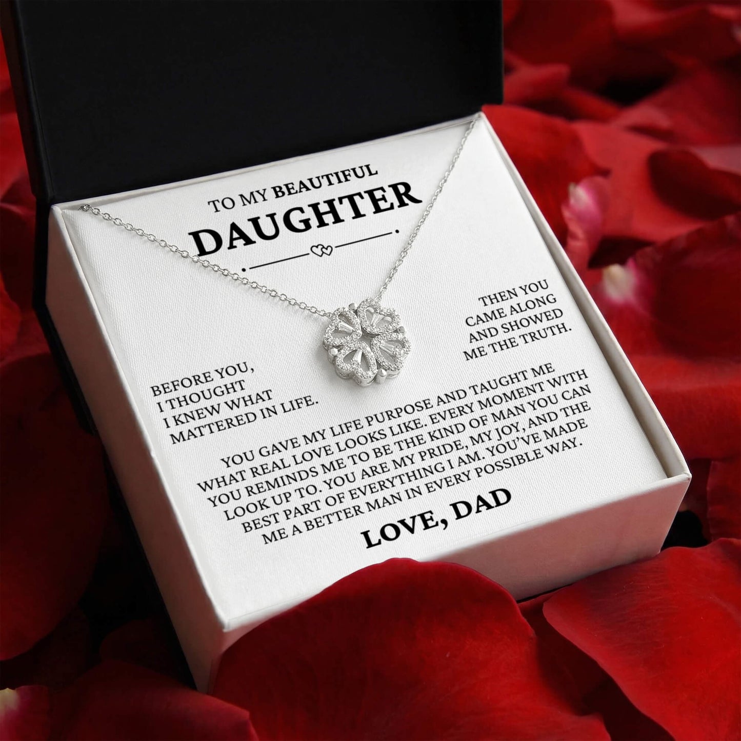 Four Necklace - To My Beautiful Daughter "You Gave My Life Purpose"