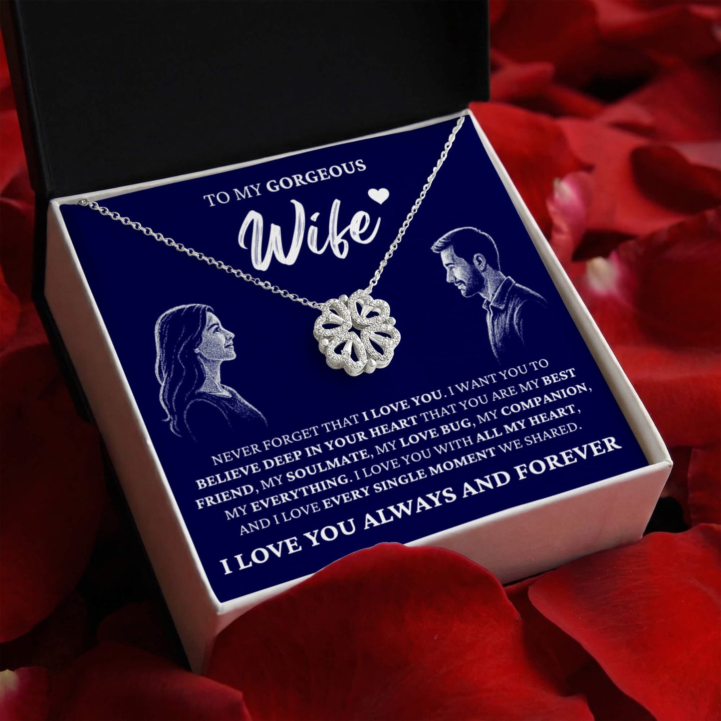 Four Heart Necklace - To My Gorgeous Wife