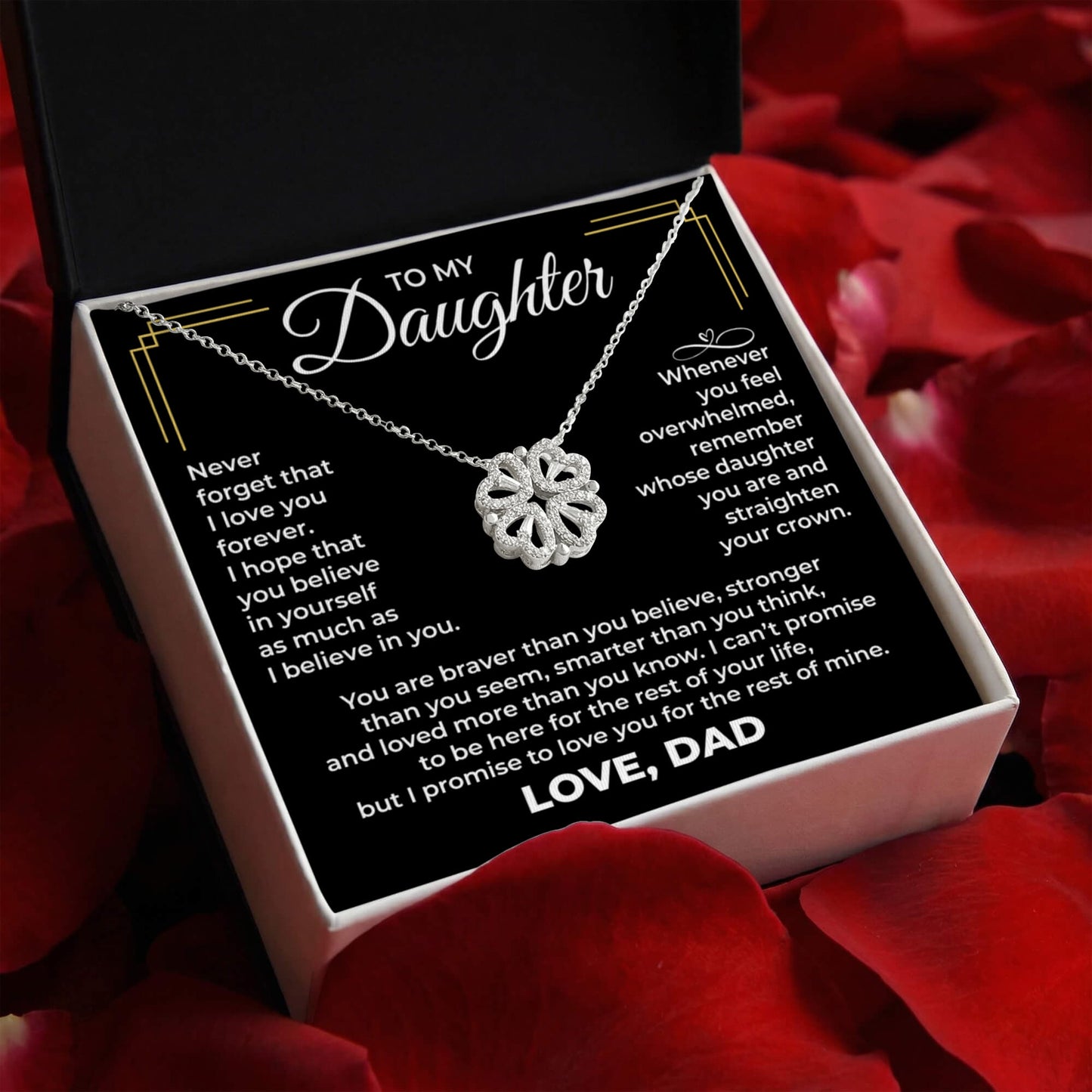 Magnetic Hearts Necklace - To My Daughter "Straighten Your Crown"