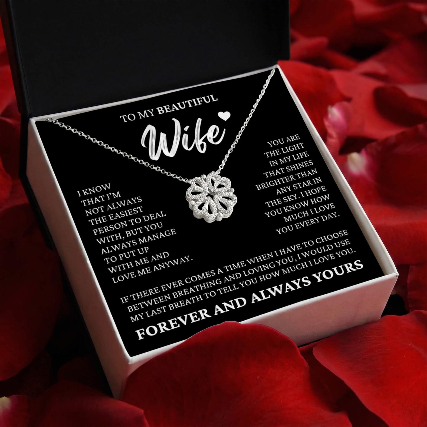 Four Heart Necklace - To My Beautiful Wife