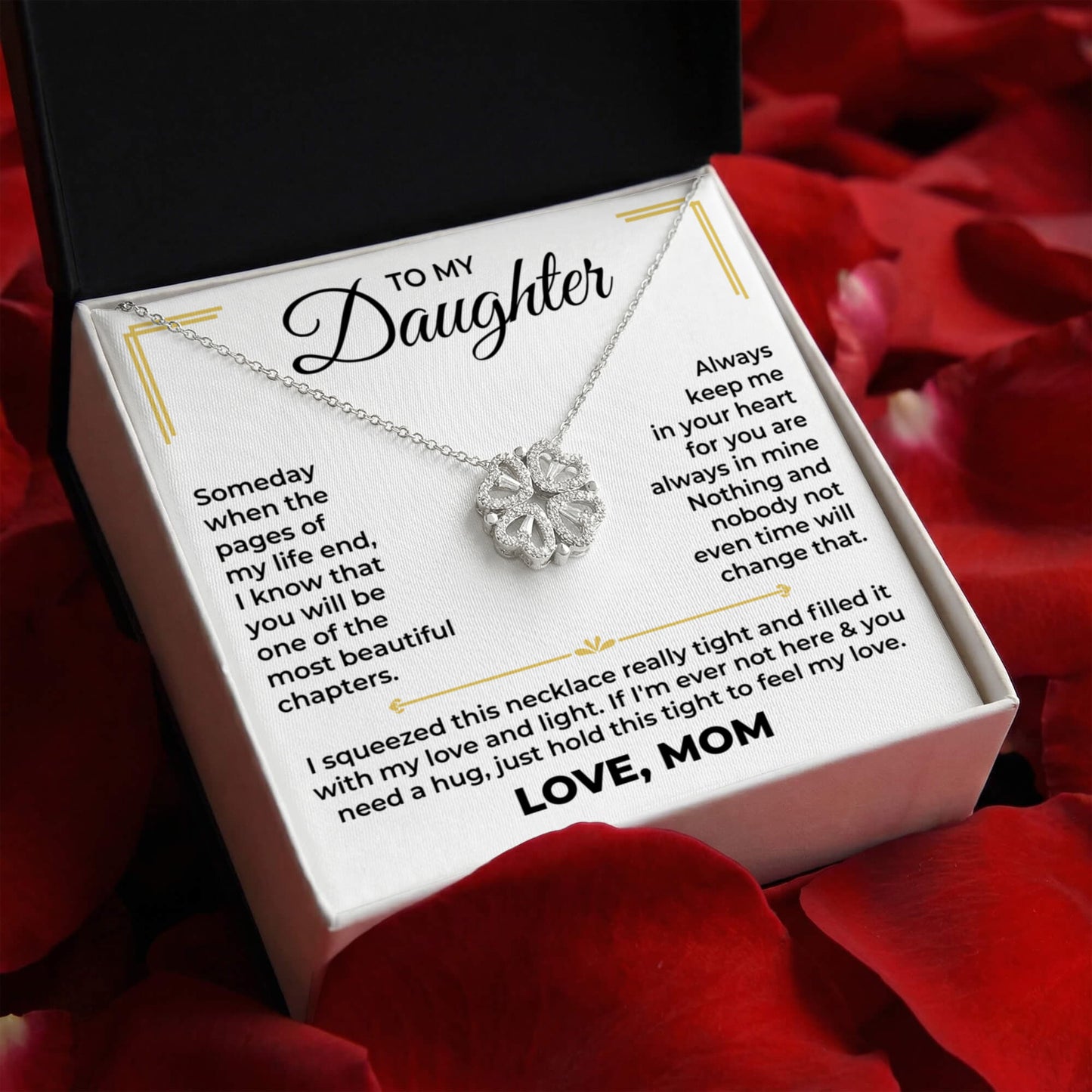 Magnetic Hearts Necklace - To My Daughter "Always Keep Me In Your Heart"