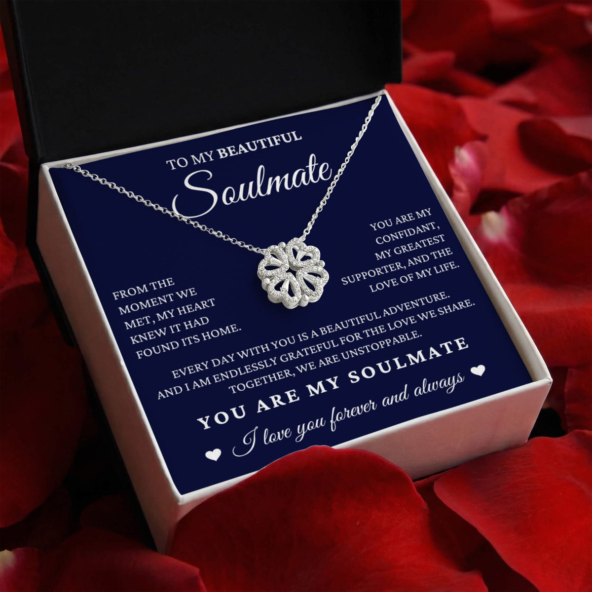 Four Hearts Necklace - To My Beautiful Soulmate "You Are My Confidant"