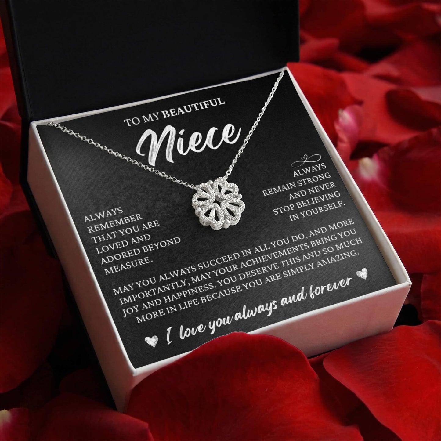Four Heart Necklace - To My Beautiful Niece "You Are Simply Amazing"