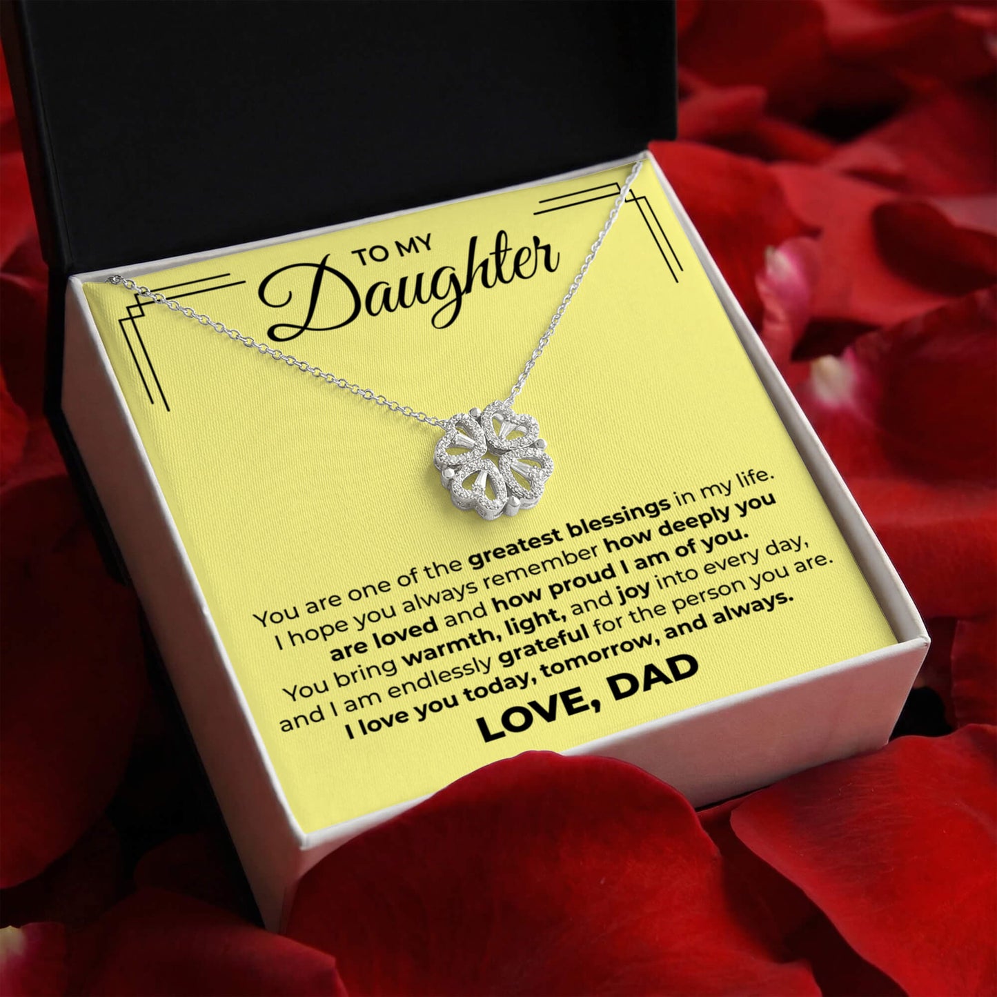 Magnetic Hearts Necklace - To My Daughter "I Love You Today, Tomorrow and Always"