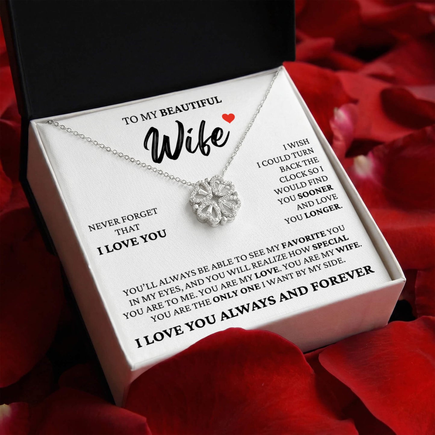 Four Heart Necklace - To My Beautiful Wife "My Favorite You"