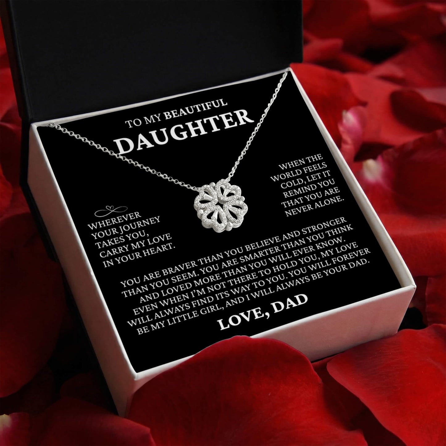 Four Heart Necklace - To My Beautiful Daughter