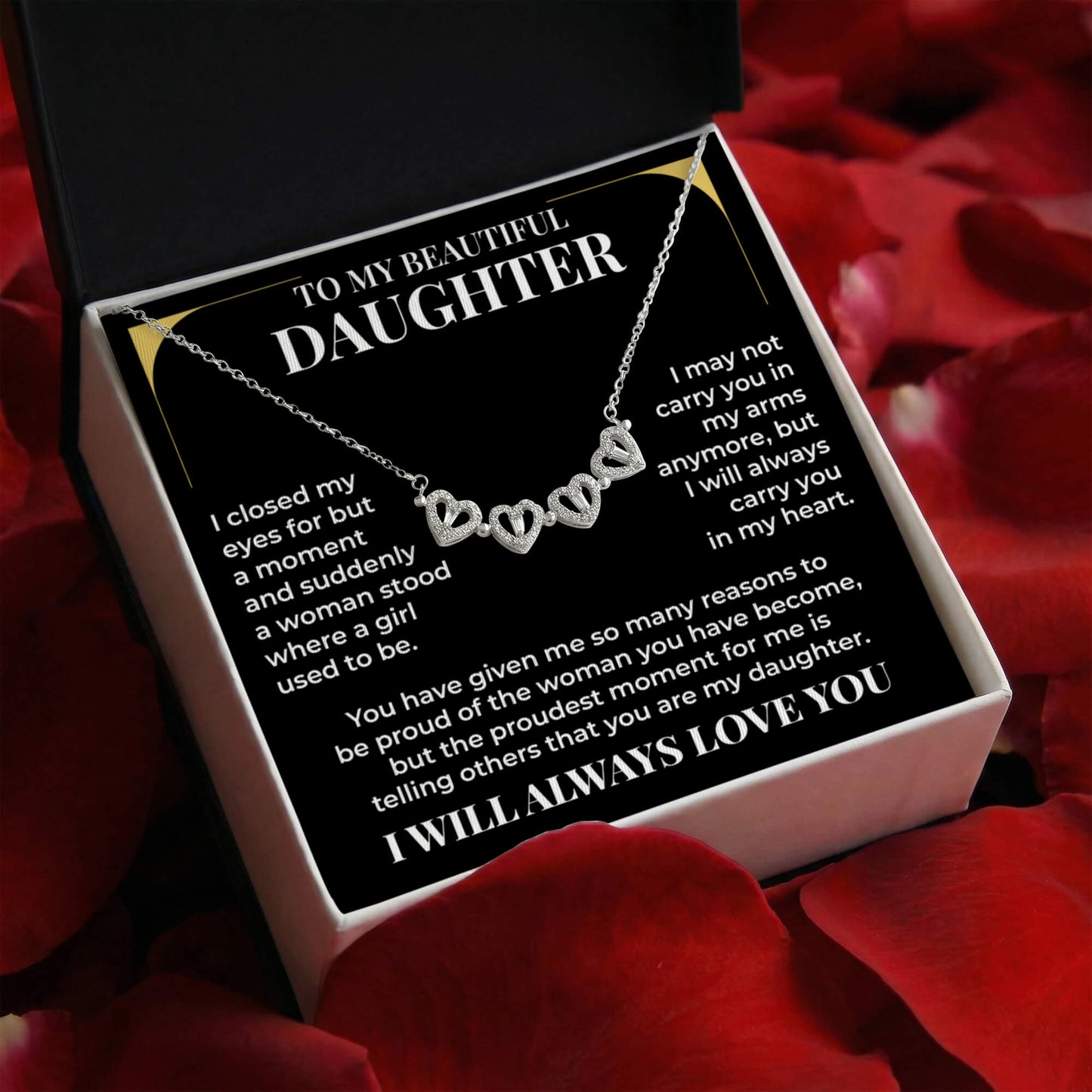 Magnetic Hearts Necklace - To My Beautiful Daughter