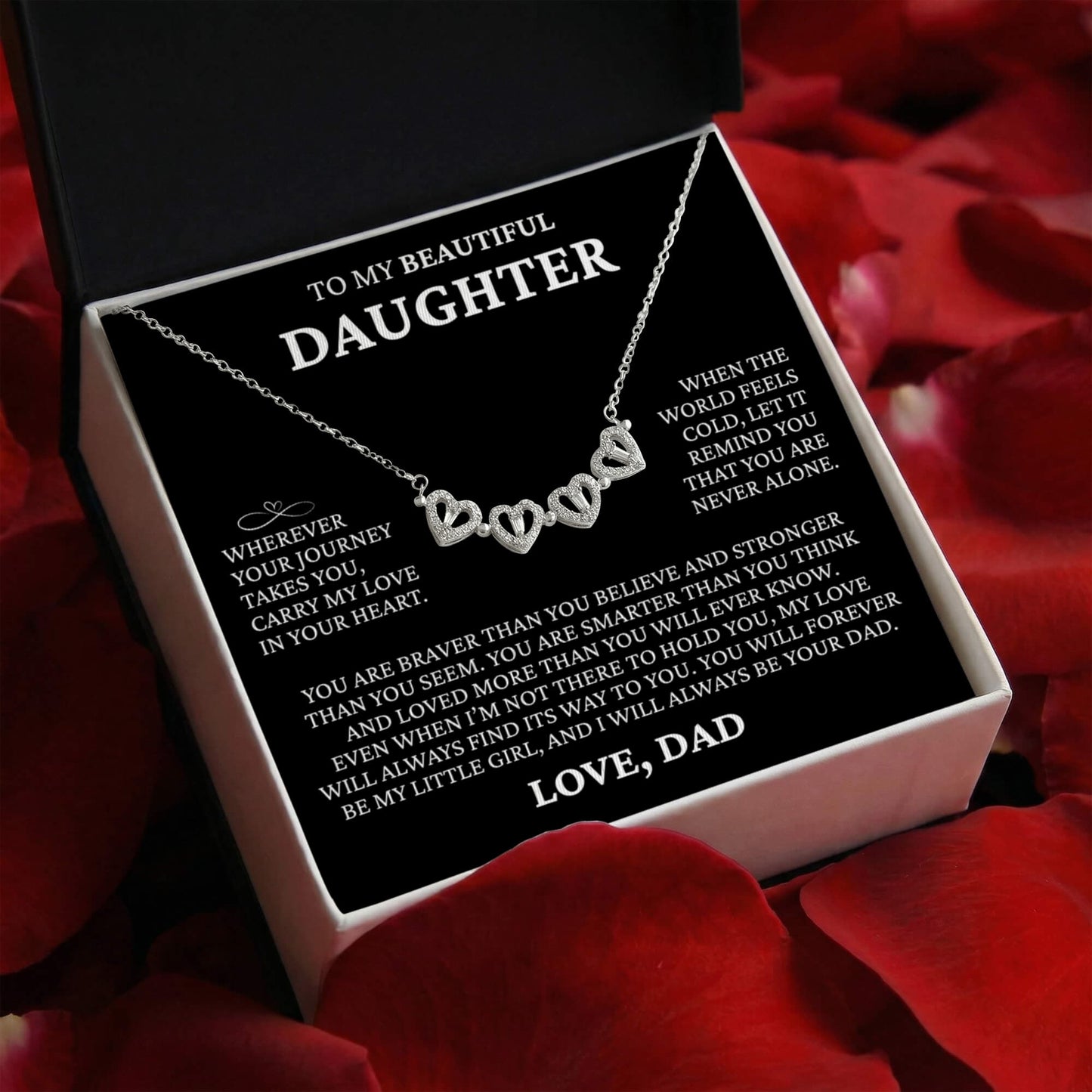 Four Heart Necklace - To My Beautiful Daughter