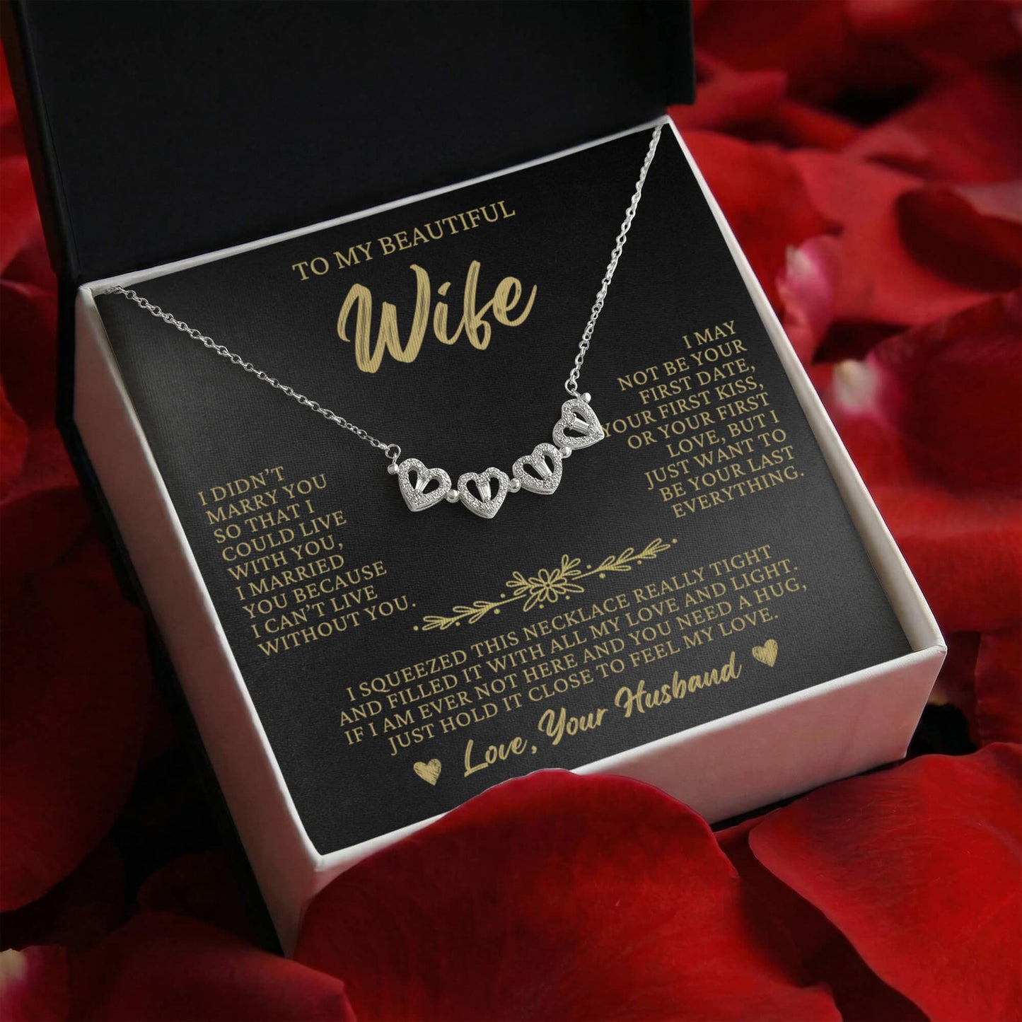 Four Heart Necklace - To My Beautiful Wife