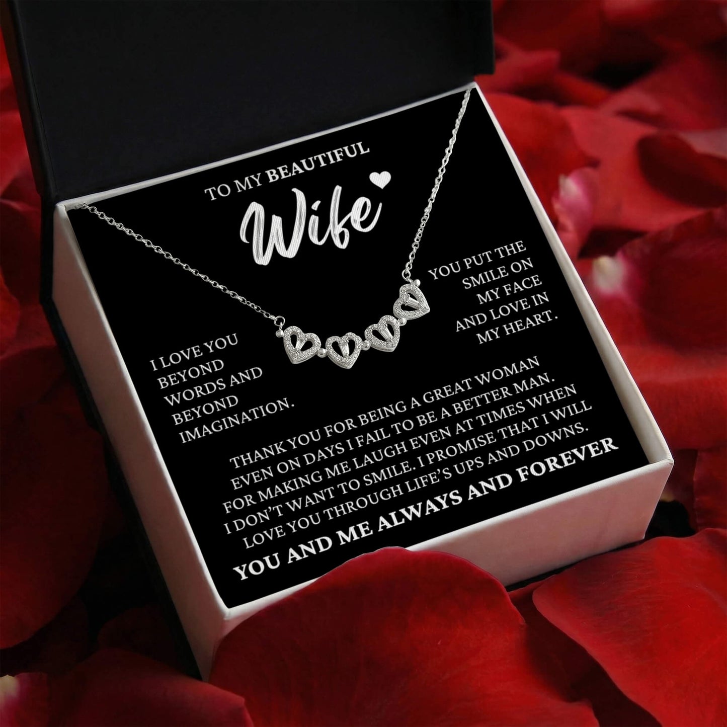 Four Heart Necklace - To My Beautiful Wife