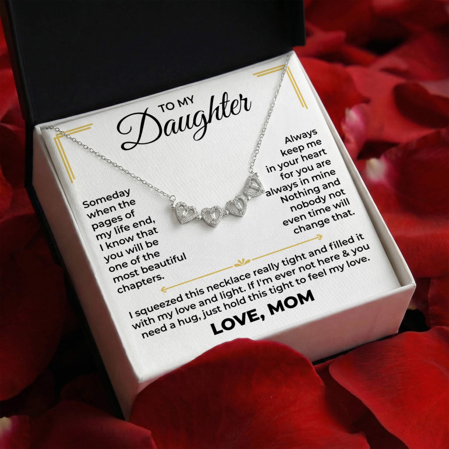 Magnetic Hearts Necklace - To My Daughter "Always Keep Me In Your Heart"