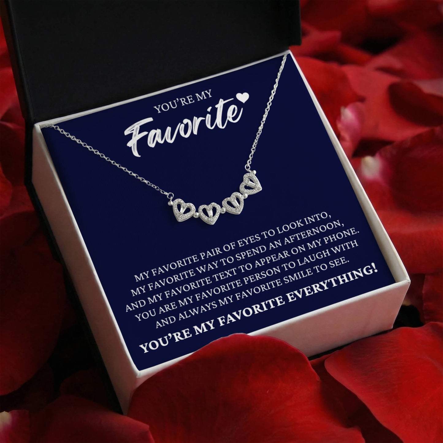 Four Heart Necklace - You're My Favorite
