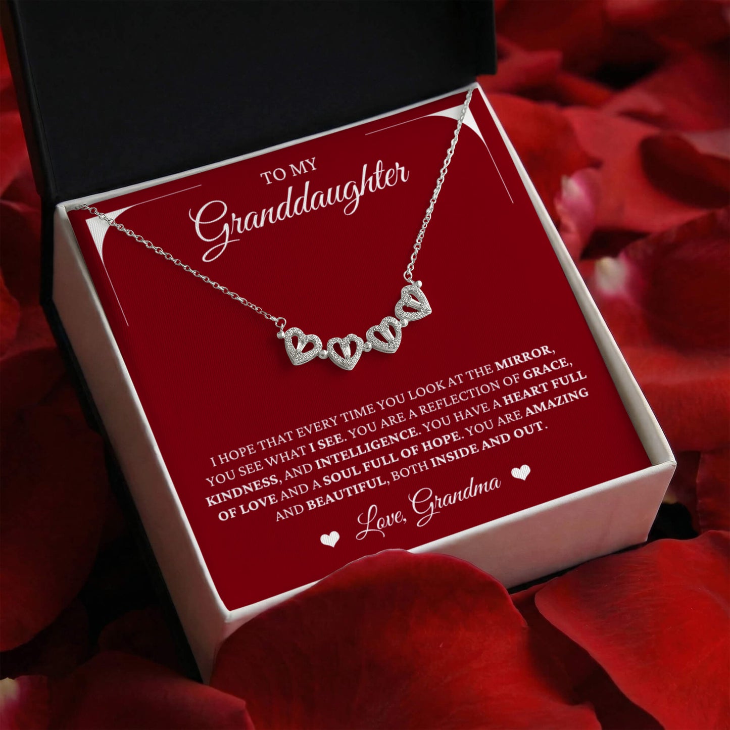 Four Heart Necklace - To My Granddaughter